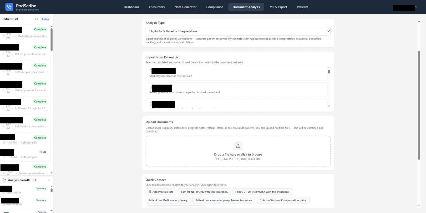 Document analysis and appeal generation